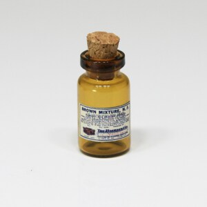 Dollhouse Miniature Glass Bottle of Vintage Faux Brown Mixture Druggist Pharmacy