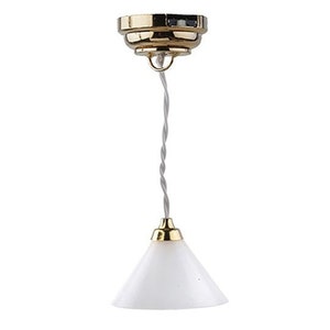 Dollhouse Miniature   LED Battery Hanging Lamp with Cone Shade