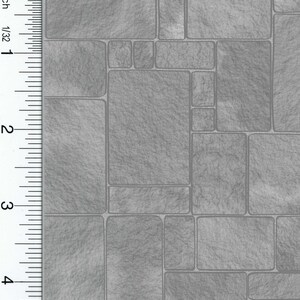 Dollhouse Wallpaper Worn Grey Flagstone Floor Paper