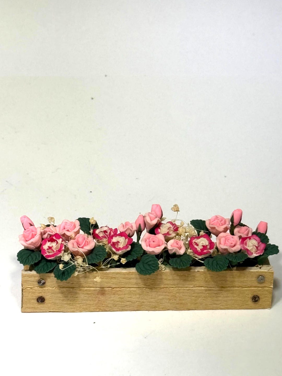 Miniature Window Box Filled With Pink Roses - Etsy