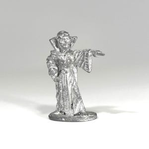 Dollhouse Miniature Pewter Statue of a Female Sorceror Figure