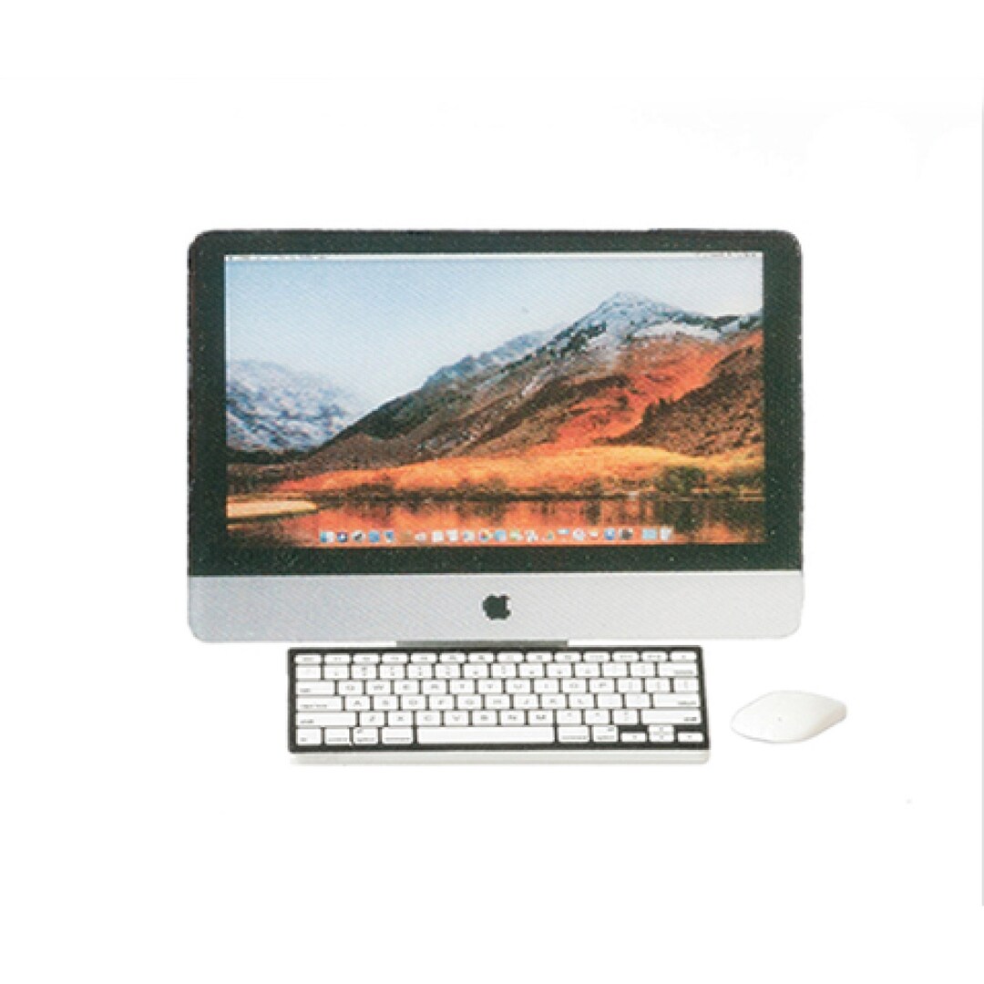 Dollhouse Miniature Silver Computer Set by Miniatures World - Etsy