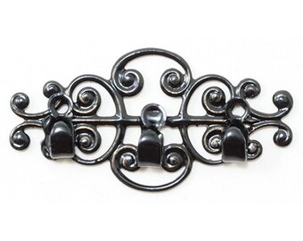Dollhouse Miniature Black Kitchen Wall Hanging Pot Rack by Multi Minis