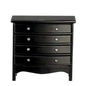 Dollhouse Miniature Black Dresser or Chest of Drawers by Classics of Handley House