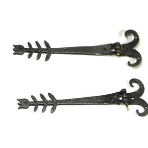 Dollhouse Miniature Black Metal Chest Hinge Pair  by Olde Mountain Miniatures