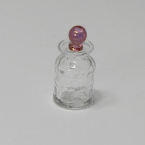 DOLLHOUSE MINIATURE COLLECTIBLE Handblown Artist Cranberry Glass Ribbed Decanter DOLLHOUSE MINIATURE COLLECTIBLE Handblown Artist Cranberry Glass Ribbed Decanter