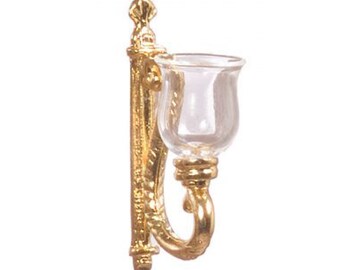 Cir-Kit Concepts Dollhouse Miniature Wall Sconce - 12V Golden Era Single Light 1:12 Scale