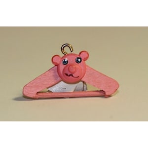Dollhouse Miniature Pink Teddy Bear Face Hanger
