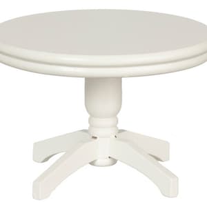Dollhouse Miniature White Round Table by Town Square Miniatures