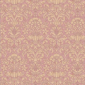 Dollhouse Wallpaper Annabelle Mini Damask Red with Cream