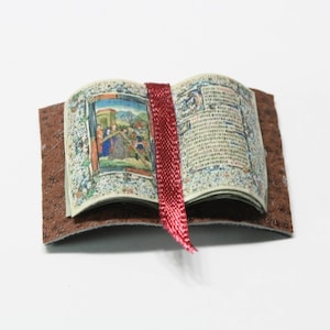 Dollhouse Miniature Medevil Looking Artisan Open Book