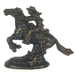 Dollhouse Miniature Brass Figure &quot;Rodeo in Action&quot; by Falcon Miniatures