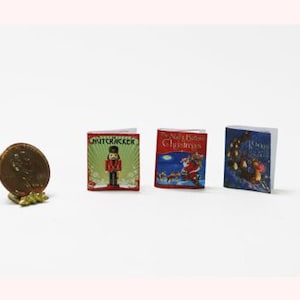 Dollhouse Miniature Famous Christmas Book Collection of 3 Books