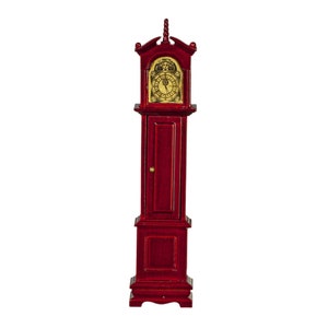 Dollhouse Miniature Mahogany Grandfather Clock by Classics of Handley House