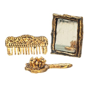 Dollhouse Miniature Dressing Table Set with Mirror