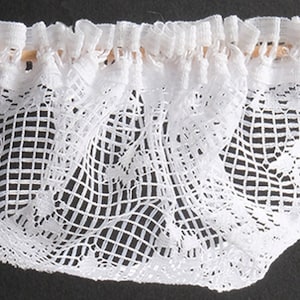 Dollhouse Miniature Country Crocheted White Valance by Barbara O&#39;Brien