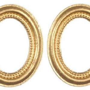 Dollhouse Miniature Set of 2 Oval Gold Resin Frames