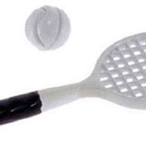 Dollhouse Miniature Tennis Racket with Tennis Ball by International Miniatures