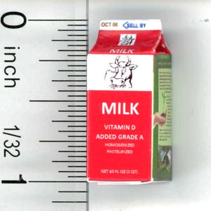 Dollhouse Miniature Half Gallon of Milk by Cindi&#39;s Minis