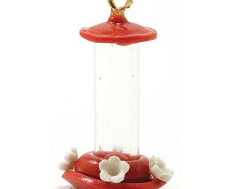 Dollhouse Miniature 1:12 Scale Red Humming Bird Feeder
