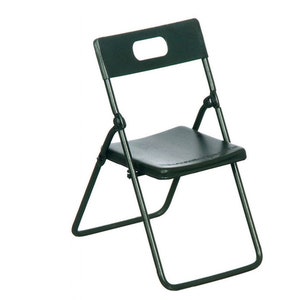 Dollhouse Miniature Folding Chair in Black Metal