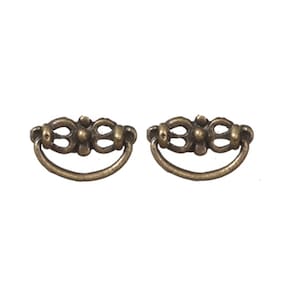 Dollhouse Miniature 1:12 Scale Set of 2 Ornate Drawer Pulls in Antique Brass