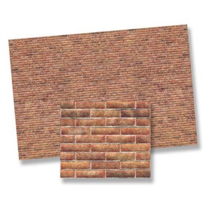 Dollhouse Miniature 1:24 Scale Modern Brick Embossed Wall Sheet by World Model
