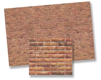 Dollhouse Miniature 1:24 Scale Modern Brick Embossed Wall Sheet by World Model