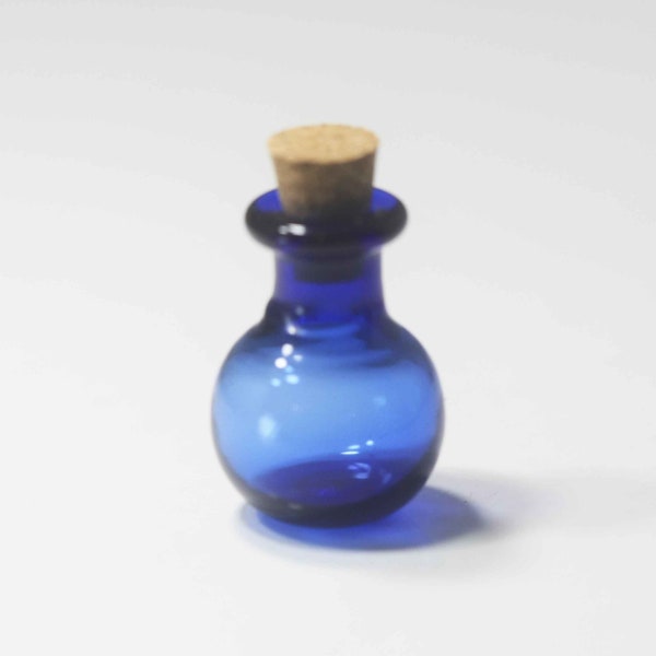 Dollhouse Miniature Blue Glass Onion Jar with Cork
