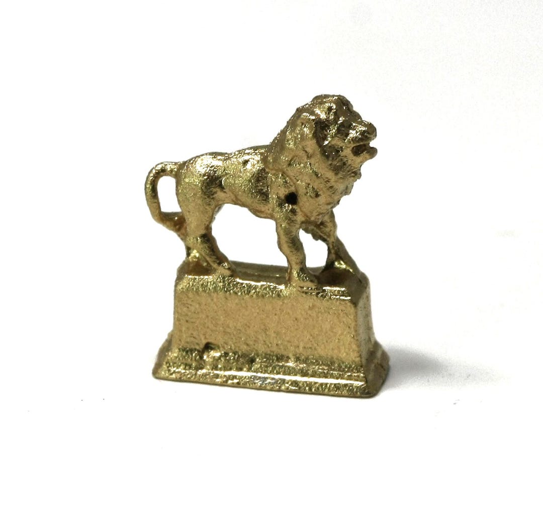 Dollhouse Miniature Gold Lion Metal Statue - Etsy