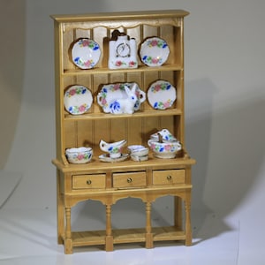 Dollhouse Miniature Artisan Filled English Cupboard with Potboard