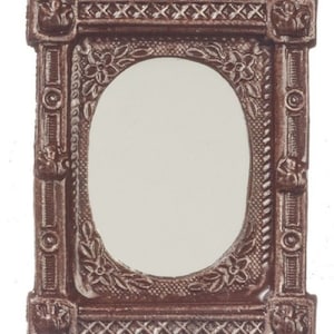 Dollhouse Miniature Brown Ornate Mirror by Tiny Details