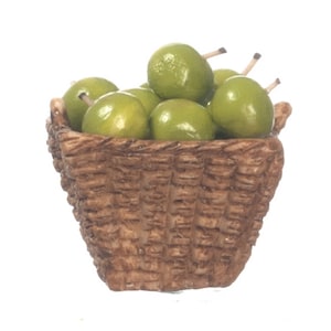 Dollhouse Miniature Apple Basket by Falcon Miniatures