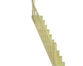 Dollhouse Miniature Unfinished Wood Simple Stair Kit