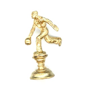 Dollhouse Miniature Bowling Trophy in Gold