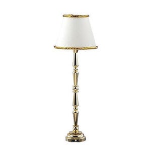 Dollhouse Miniature 1:12 Scale LED Battery Gold Floor Lamp with Shade by Houseworks