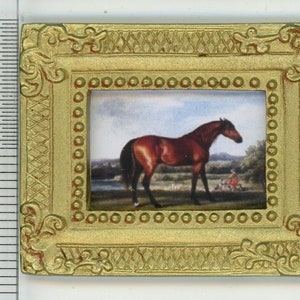 Dollhouse Miniature 1:12 Famous Equestrian Painting of a Race Horse