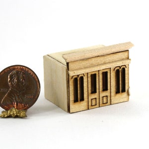Dollhouse Miniature 1/144th Scale Unfinished Wood Room Box