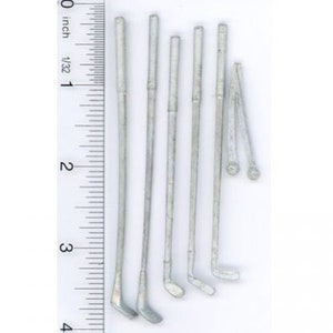 Dollhouse Miniature Set of Old Style Golf Clubs and Balls by Phoenix Models