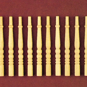 Dollhouse Miniature Set of 12 Wood Balusters