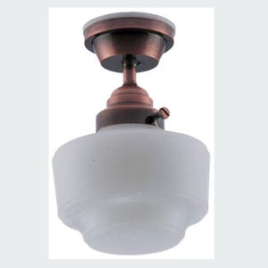 Dollhouse Miniature 1:12 Scale Vintage Frosted Bronze Ceiling Light by Miniature House