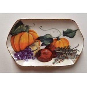 Miniature Harvest Platter with Pumpkins By Barb