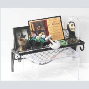 Artisan Halloween Witches Shelf in Black Wire Filled