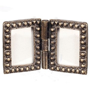 Dollhouse Miniature Folding Rectangular Picture Frame in Aged Metal by Town Square Miniatures