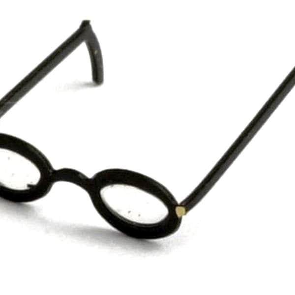 Dollhouse Miniature Black Frame Eyeglasses with Lens by Town Square Miniatures