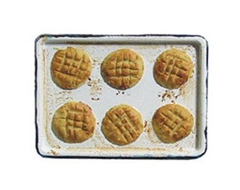 Dollhouse Miniature Home Made Cookies on a Baking Pan by Carradus Miniatures