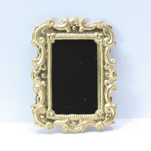 Dollhouse Miniature 1:12 Scale Ornately Swirled Gold Metal Mirror