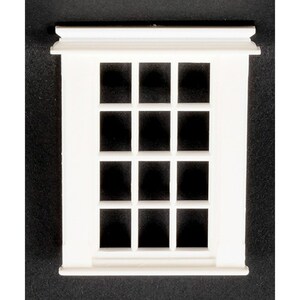 Dollhouse Miniature White Georgian 1:24 Scale 12 Pane Window by Jackson Miniatures