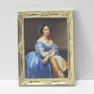 Dollhouse Art - Victorian Woman in a Blue Gown