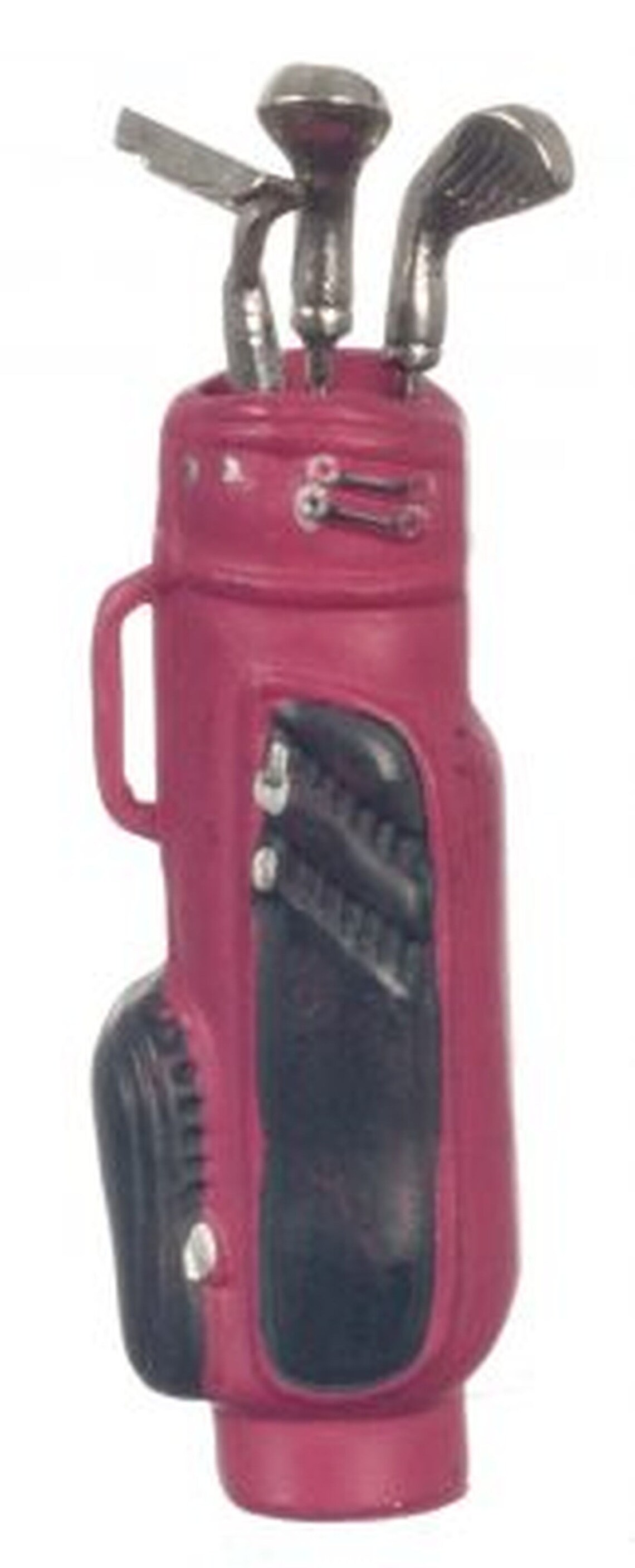 Dollhouse Miniature Red Golf Bag W/three Clubs Etsy